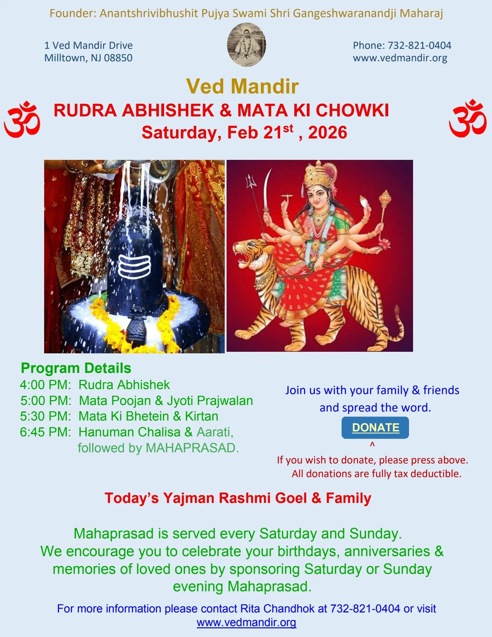 Rudra Abhishek &amp; Mata Ki Chowki