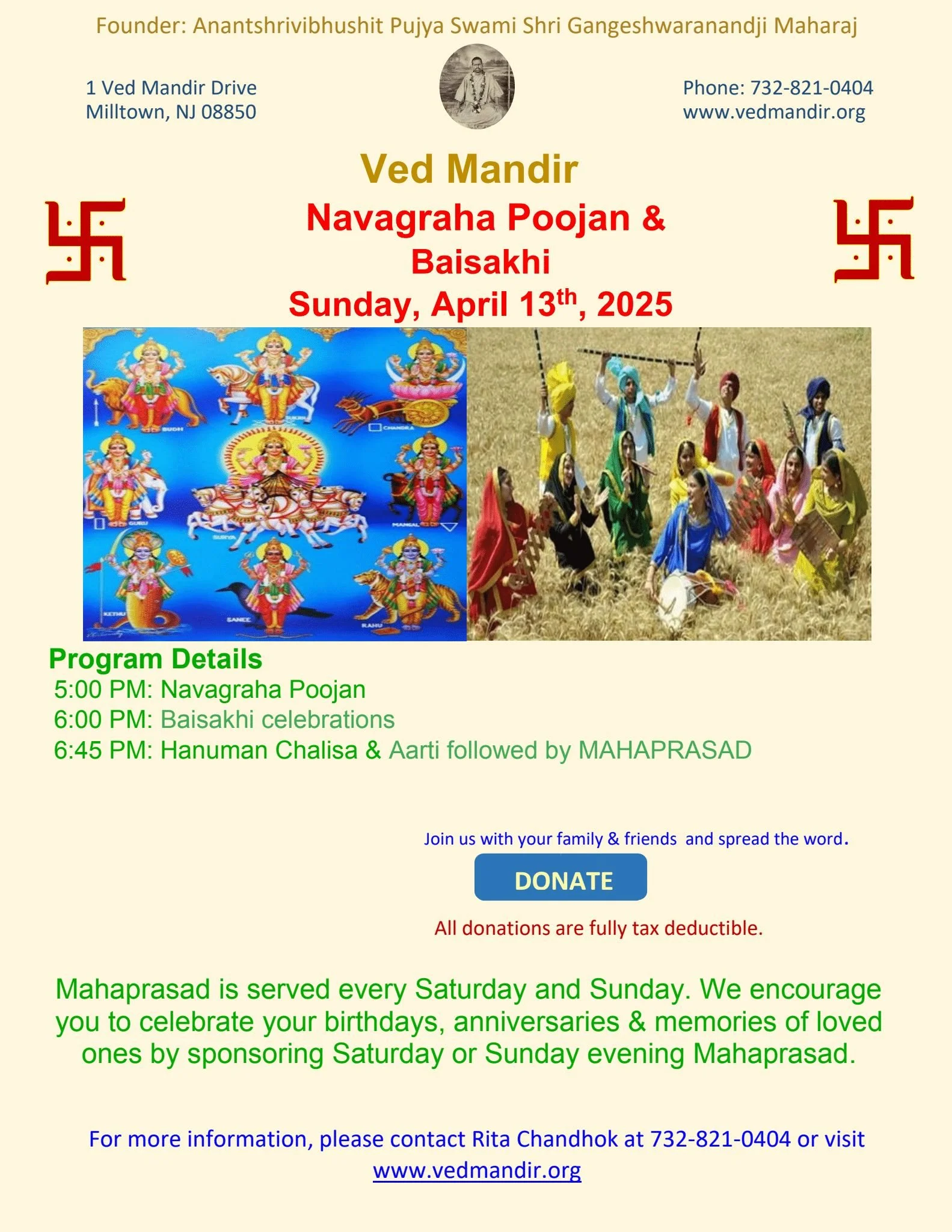 Navagraha Poojan &amp; Baisakhi Celebration