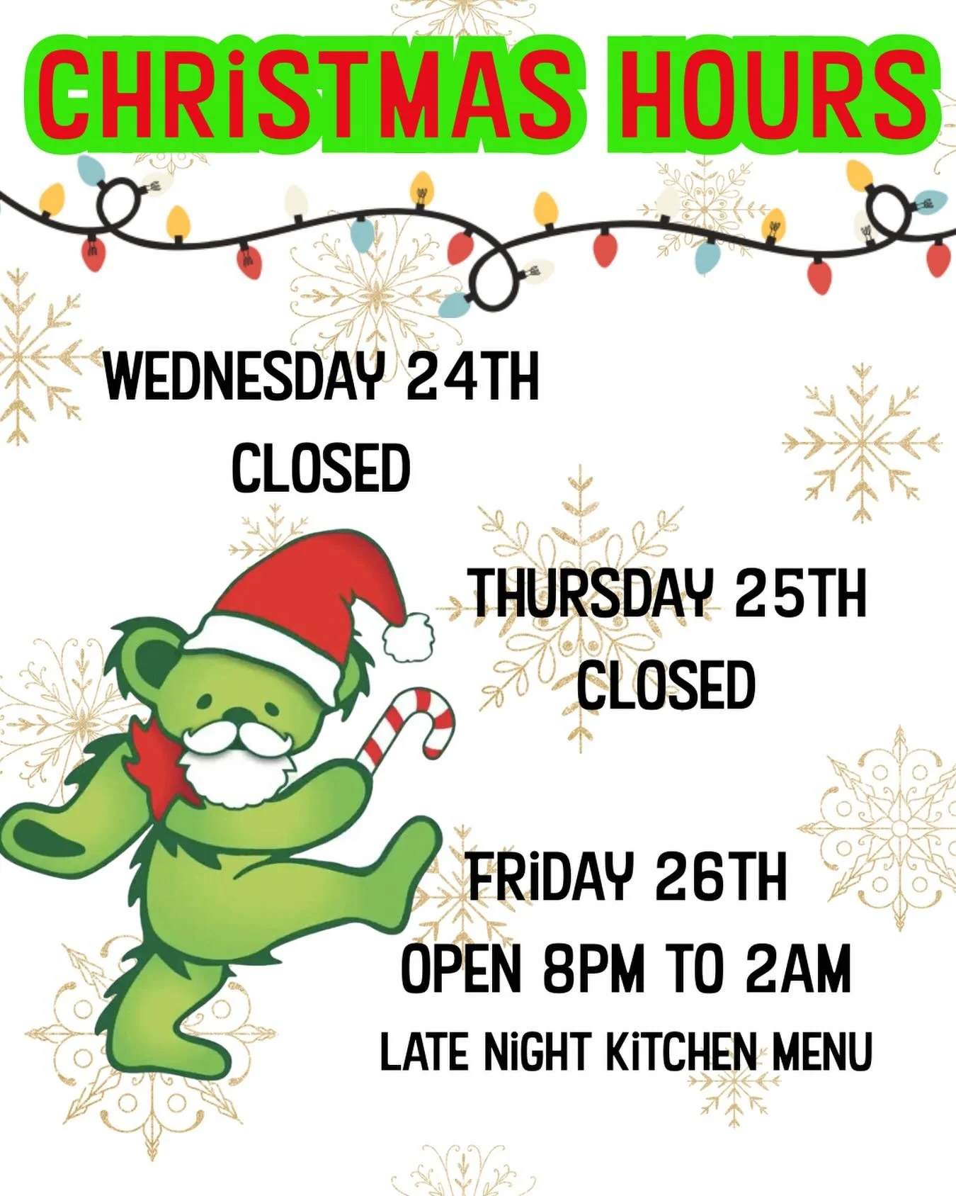 We&rsquo;ll be closed during Christmas while our tiki crew recharges with a little holiday spirit(s).
See you when we&rsquo;re back, refreshed and ready to bring the heat! 🔥🍹