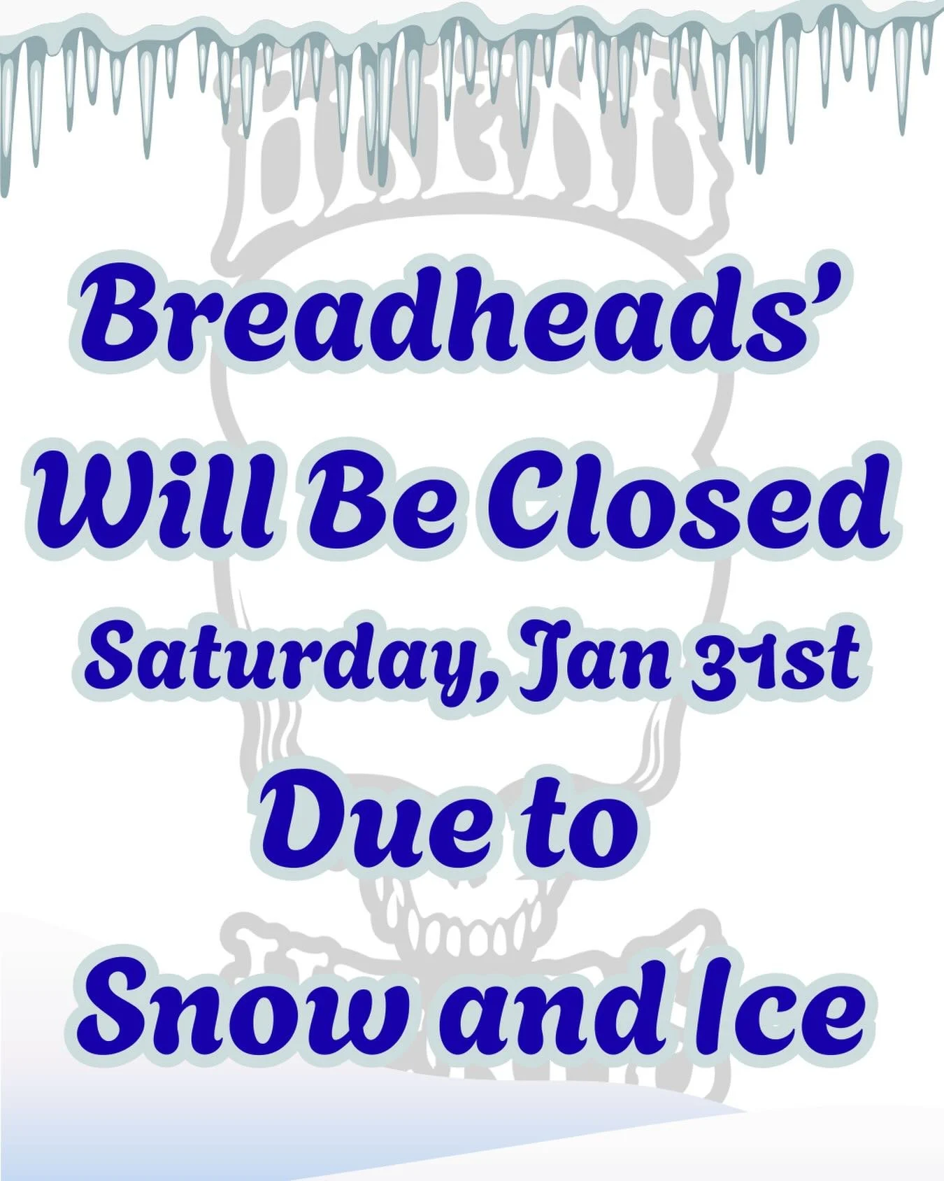It&rsquo;s not D&eacute;j&agrave; vu, we&rsquo;re sad to do it but we&rsquo;re going to call it now. Saturday&rsquo;s weather is looking too bad to open for business.