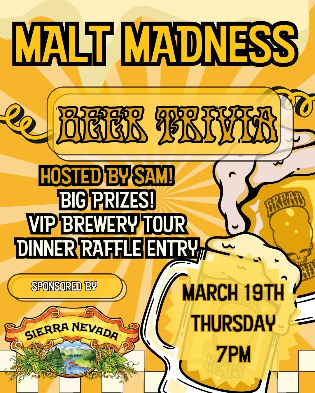 🍻 MALT MADNESS TRIVIA TONIGHT @ BREADHEADS&rsquo; TIKI SHAK 🍻

Think you&rsquo;ve got what it takes to take the crown? Grab your crew and come throw down at trivia tonight! We&rsquo;re diving deep into all things beer, pop culture, and a few curveb