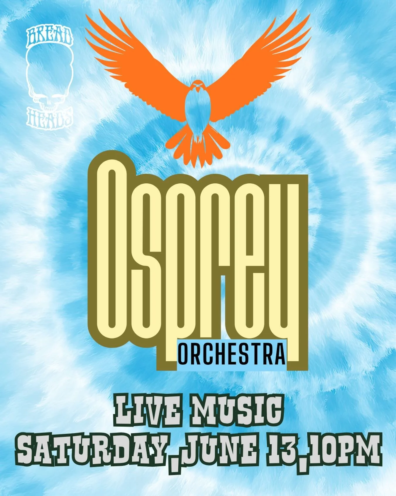 Osprey Orchestra lands at Breadheads&rsquo; Tiki Shak bringing a soaring mix of jam grass, bluegrass, improvisation, and mountain soul.

If you like your bluegrass adventurous and your Saturday nights loud, this one&rsquo;s for you.

Come catch one o