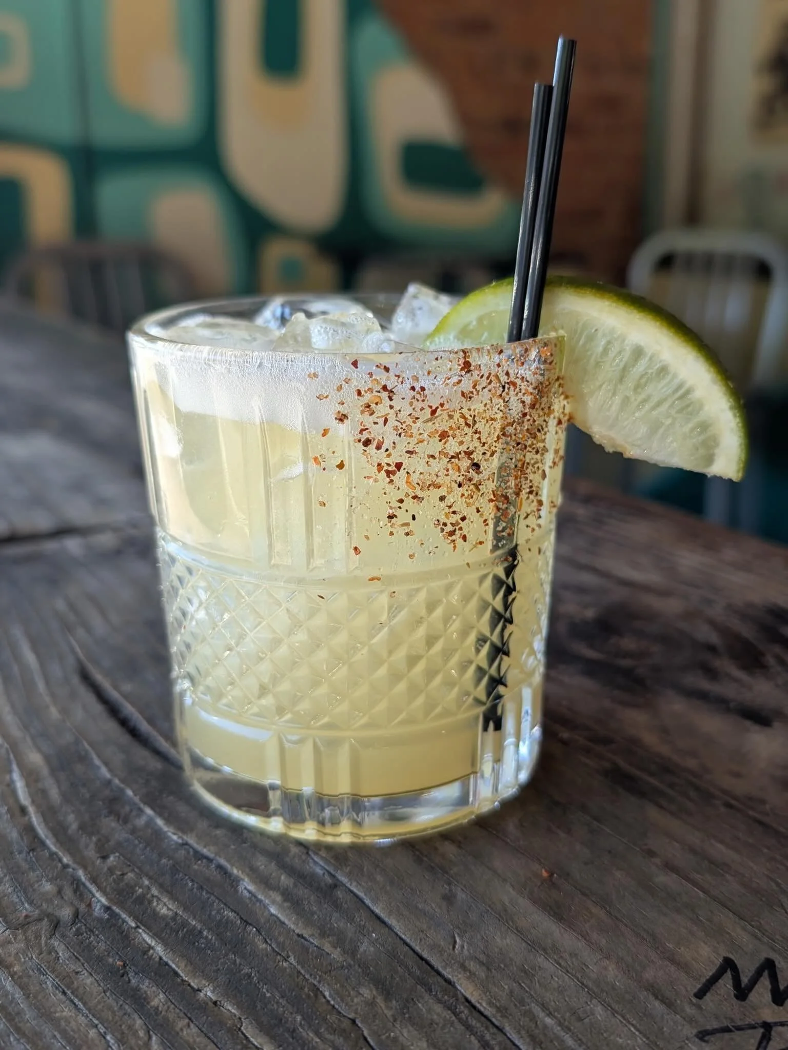Habanero Peach Margarita -Tequila, peach schnapps, lime, agave, habanero bitters and a splash of pineapple juice. Just the fix you&rsquo;ve needed today.