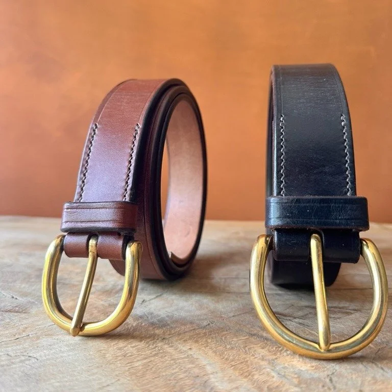 Some belts look good for a few months.
Mine are built to last a lifetime.

Every belt I make is cut by hand from oak-bark tanned British leather &mdash; the toughest, most traditional leather in Britain &mdash; and finished using centuries-old saddle