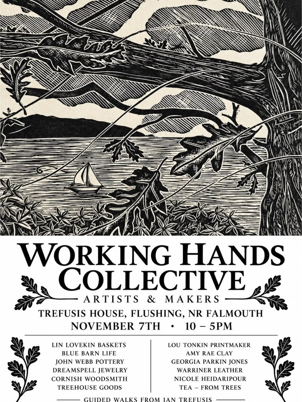 I&rsquo;m really happy to share that we&rsquo;ll be back with another Working Hands Collective pop-up on 7th November, at the beautiful Trefusis Estate, just outside Falmouth in Cornwall.

We&rsquo;ve expanded our little collective to bring together 
