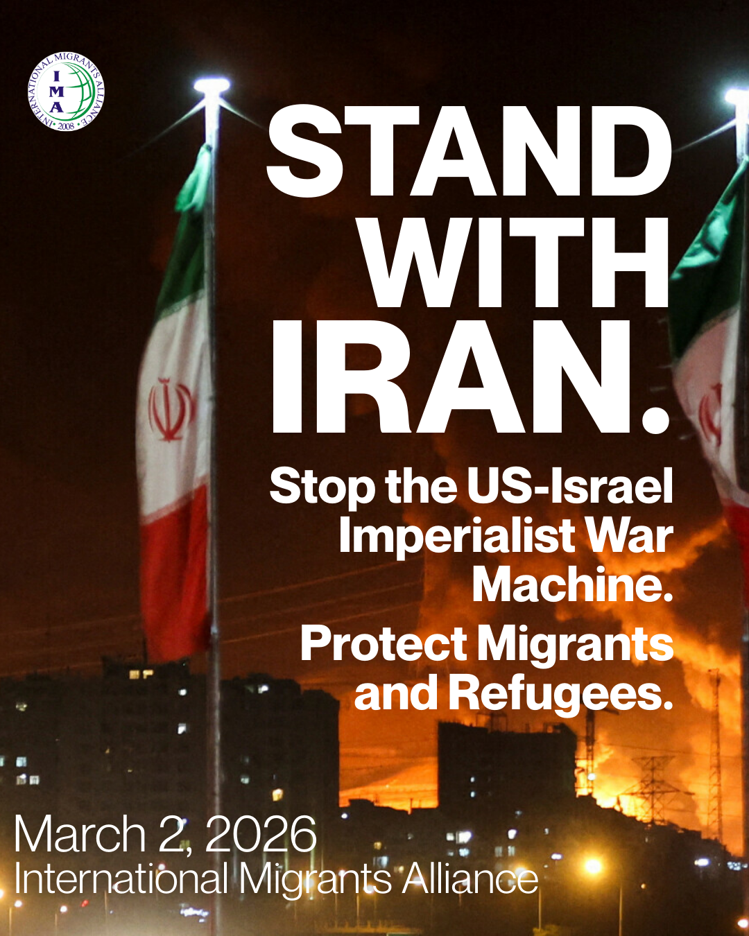[STATEMENT] Stand With Iran. Stop the US-Israel Imperialist War Machine. Protect Migrants and Refugees.