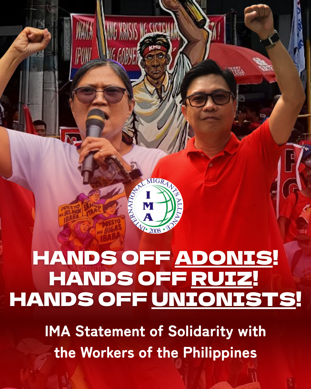 HANDS OFF ADONIS! HANDS OFF RUIZ! HANDS OFF UNIONISTS!