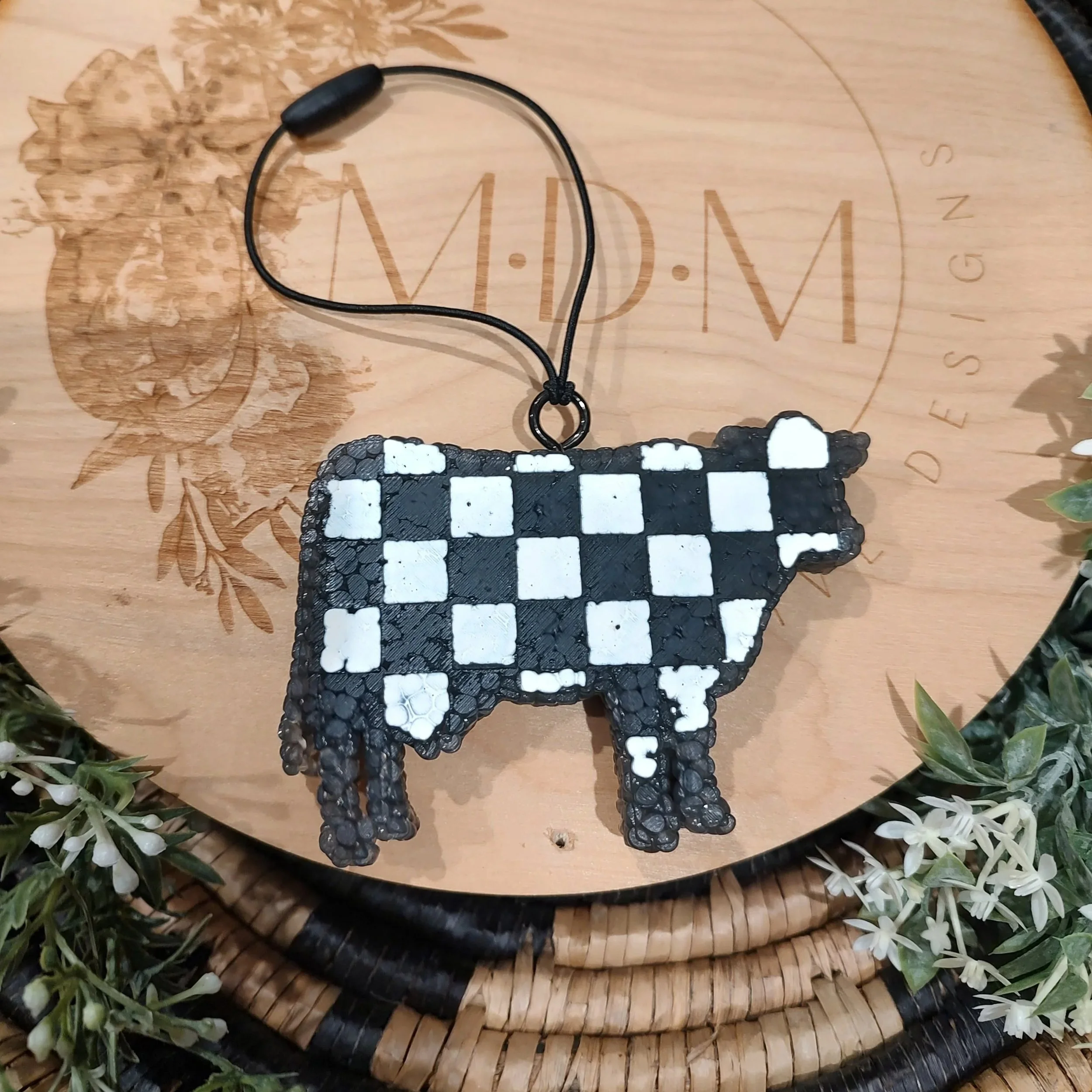 Freshie: Check Cow (Black)