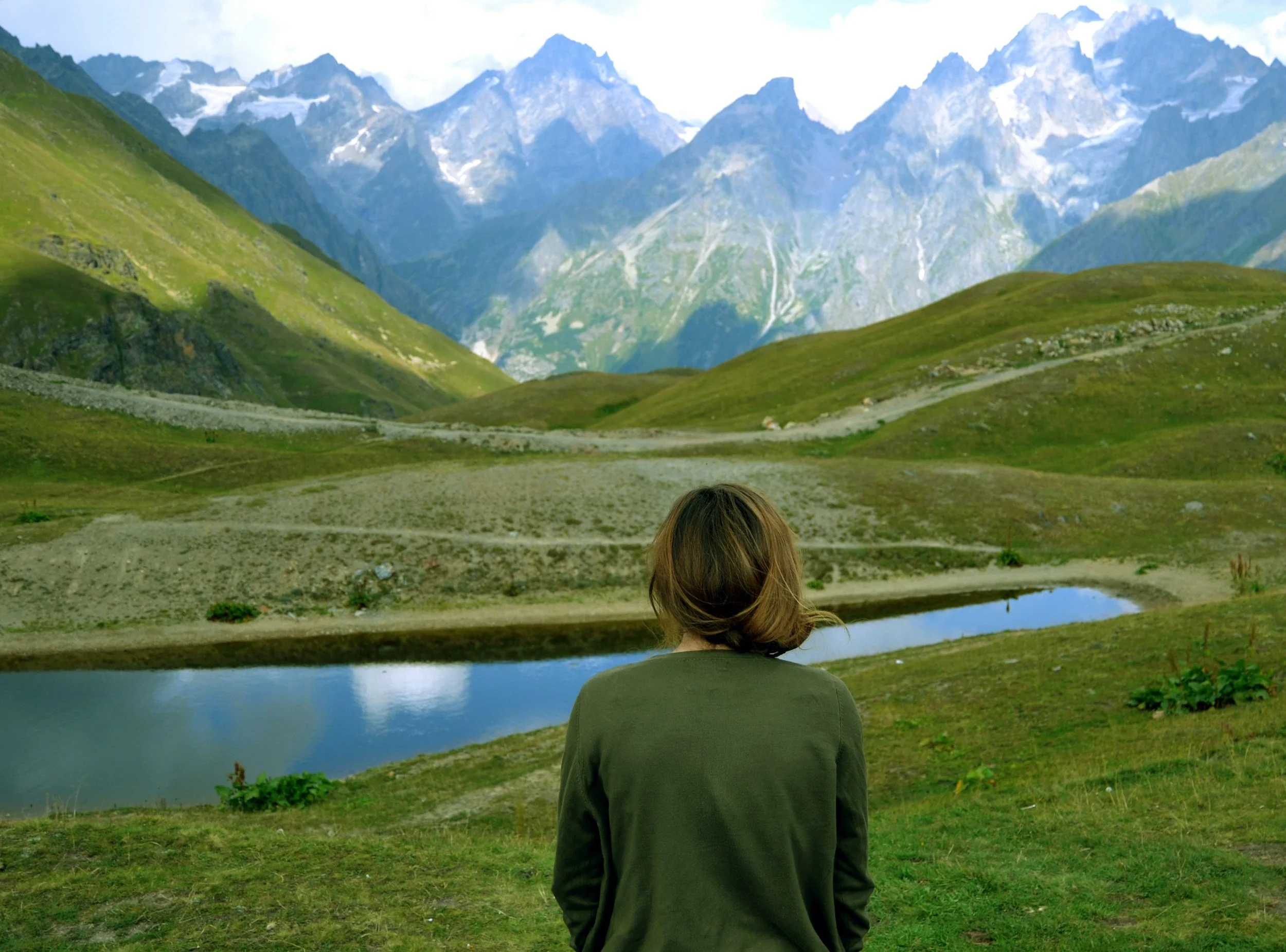 Looking out at the High Caucasus, Georgia