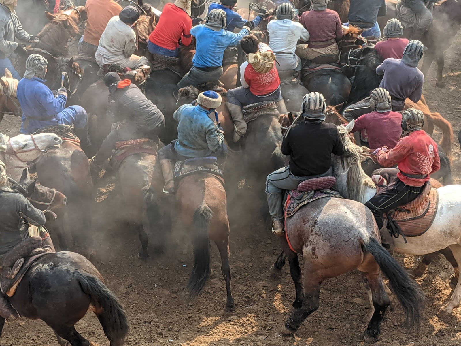 Bushkazi goat polo game near Gissar, Tajikistan