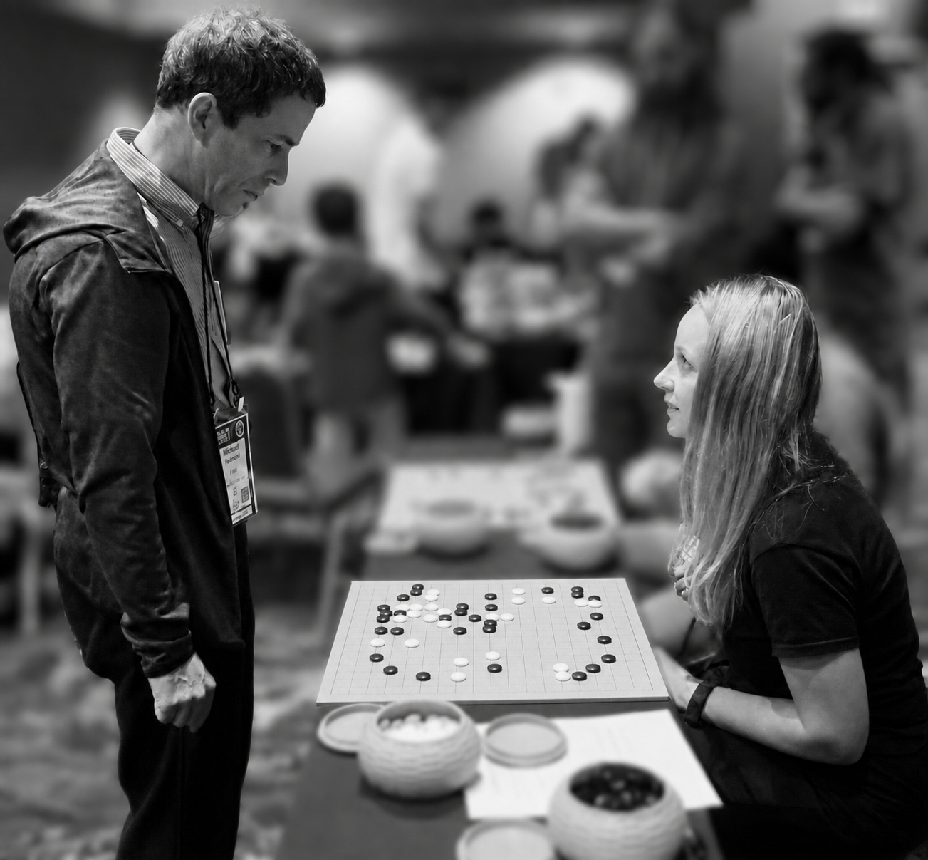 A simul game with Michael Redmond, the first Western Go player to reach professional 9-dan.