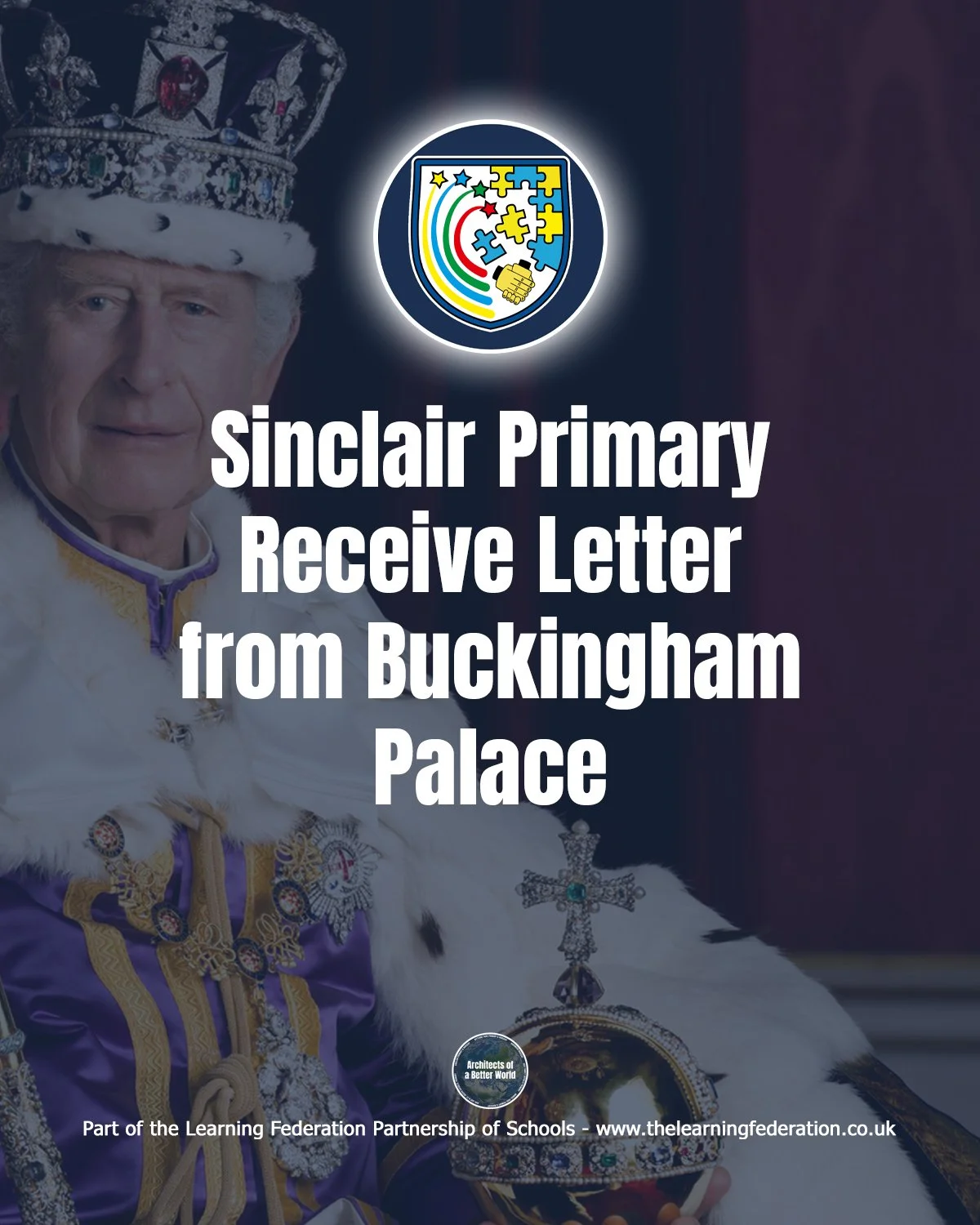 Sinclair Primary Receive Letter from Buckingham Palace