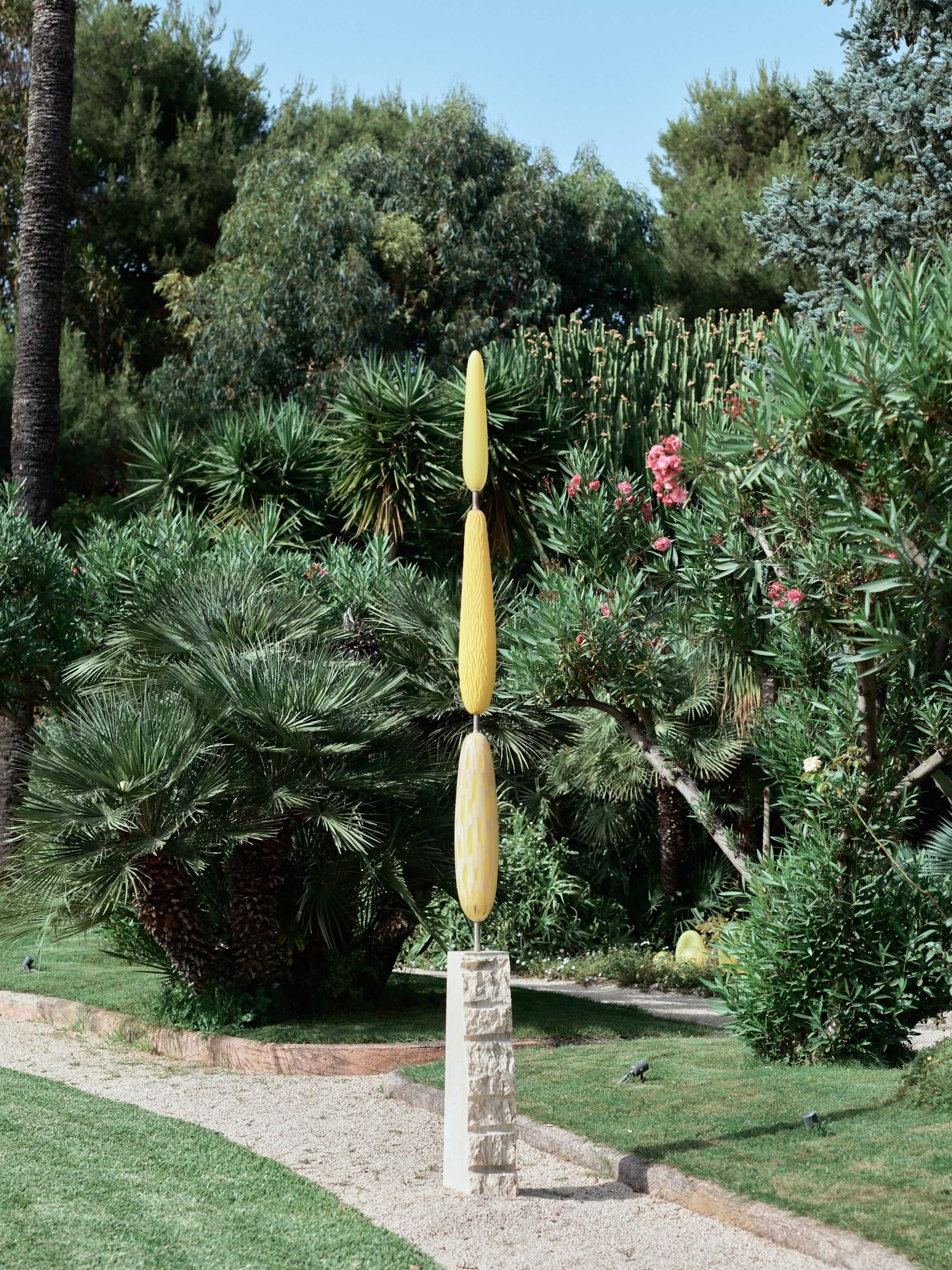 Lorsqu’il reste des temples des piliers qui tiennent encore debout, la nature surgit souvent du chaos. Sur des bases en marbre, s’élèvent ces formes oblongues aux allures de cyprès, arbres symboles d’immortalité ayant colonisé tout le pourtour médite