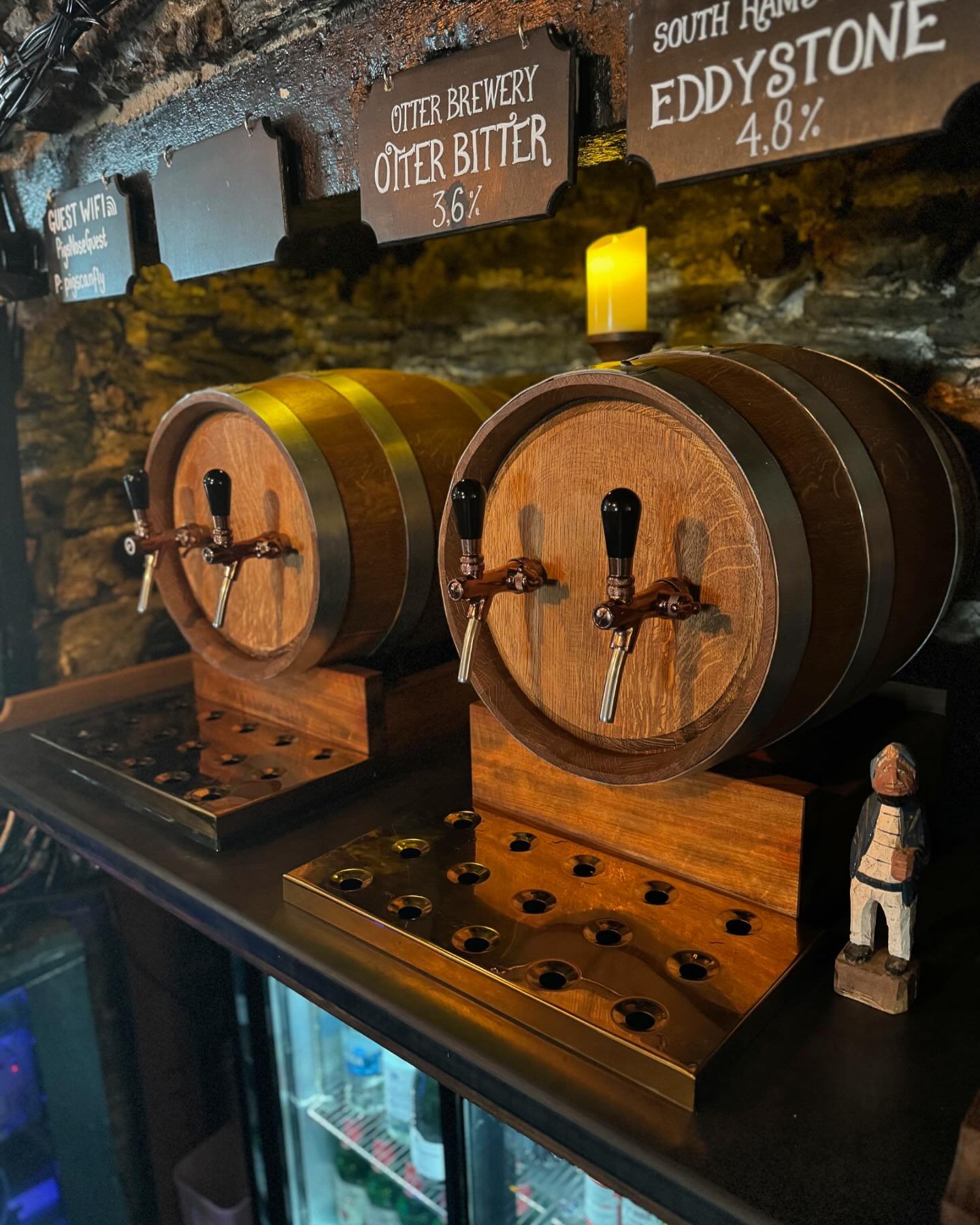 we have updated our beer system. While our gravity-fed system, which allowed beer to come directly from the barrel, was charming, it had some drawbacks. It was difficult to keep the beer cool, especially during hot summer days, and the 20-year-old sy