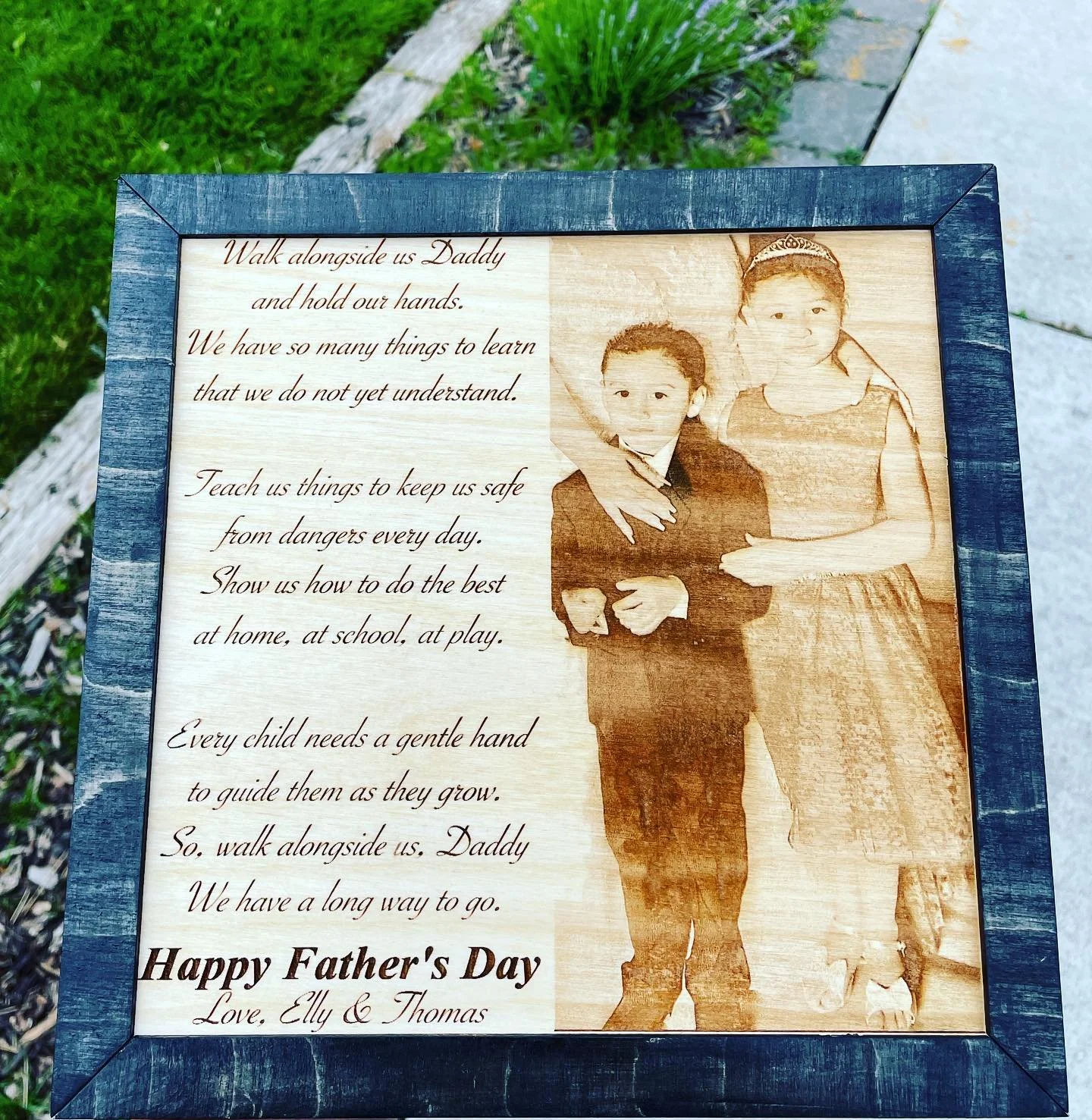 A great Father&rsquo;s Day gift that was a custom request! #fathersday #wood #laserengraving #frame #kiddos #pascowa #richlandwa #kennewickwa #washingtonstate #love #life