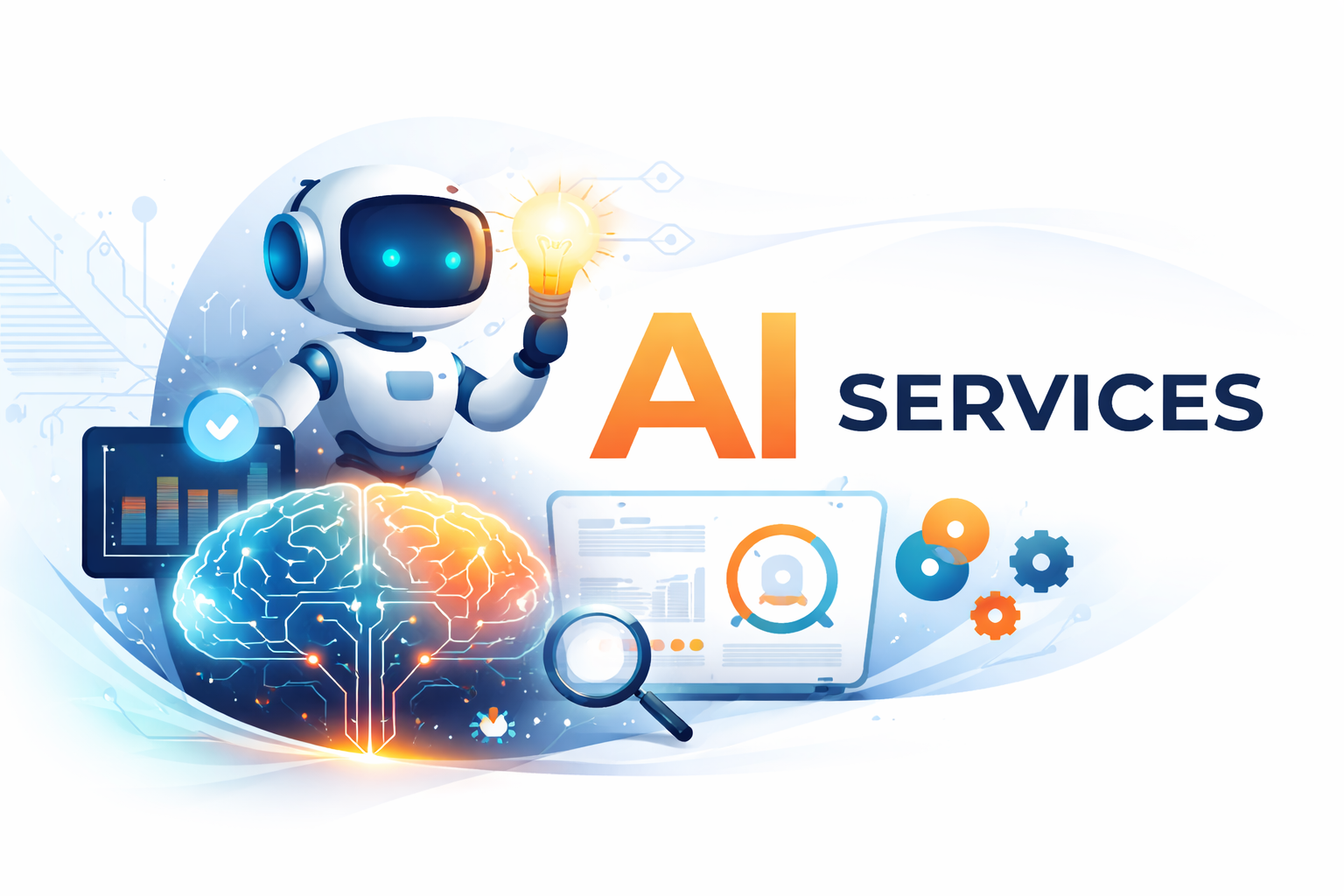 Close-up of a computer motherboard with a central chip labeled 'AI'.