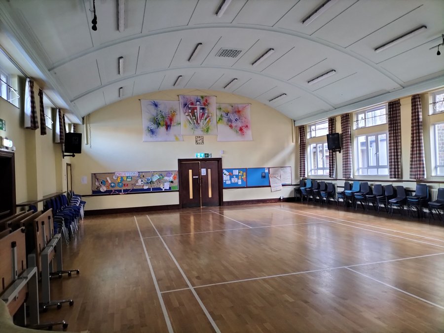 Main Hall looking to back