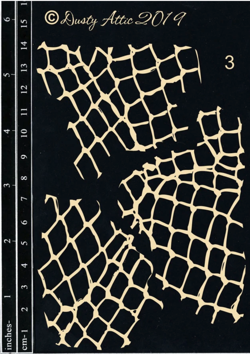 Dusty Attic Fish Net Chipboard