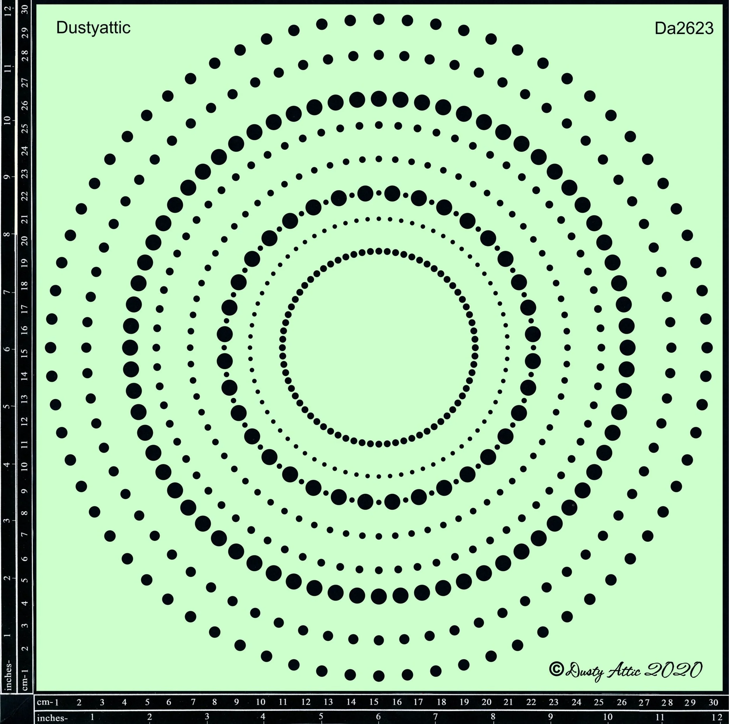 Dusty Attic 12x12 Circle Dots Stencil