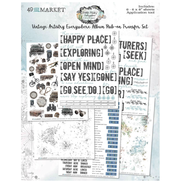 Vintage Artistry Everywhere Rub-ons by 49 and Market