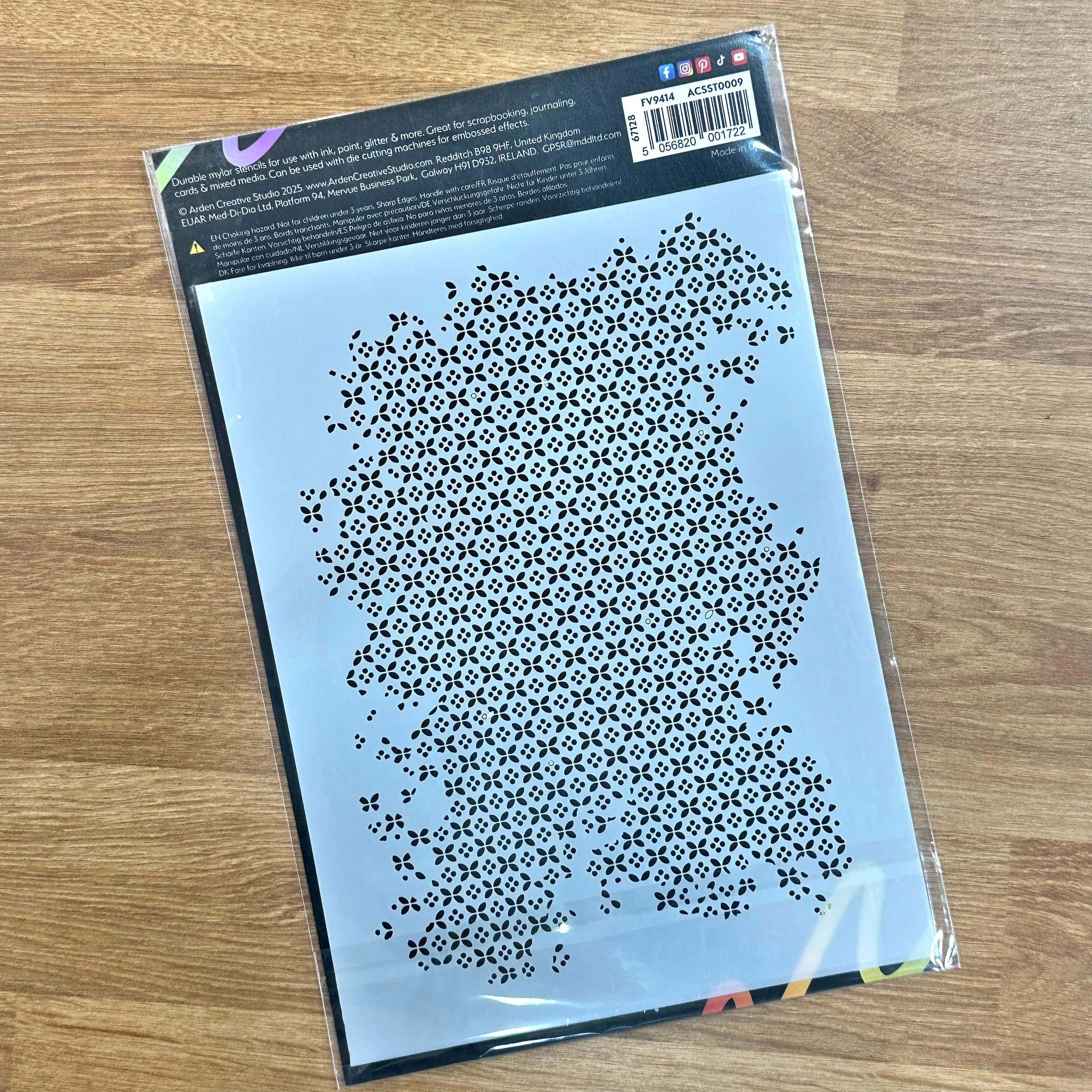 Arden Creative Distressed Tiles Stencil