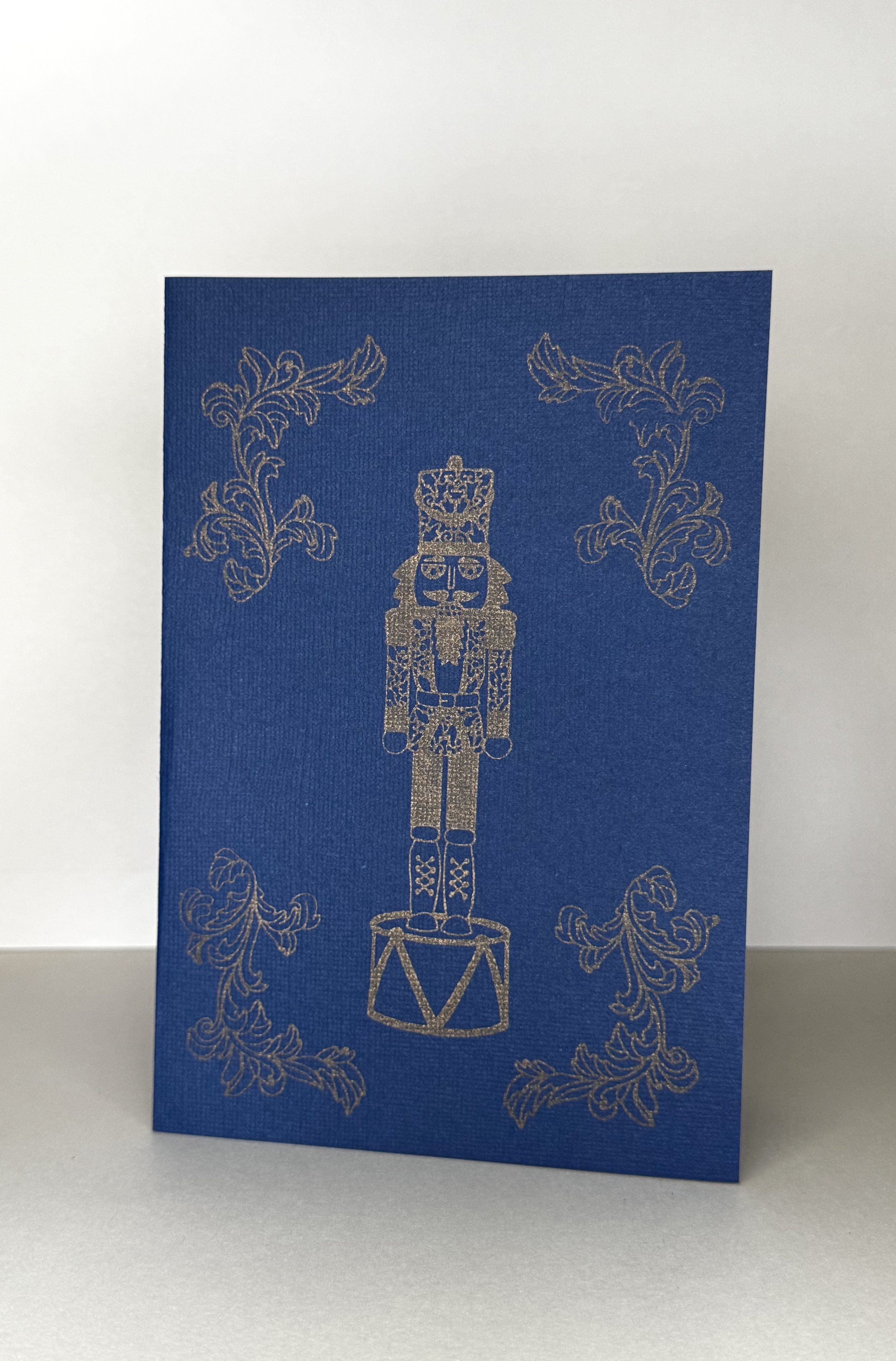 Blue Nutcracker Christmas Card