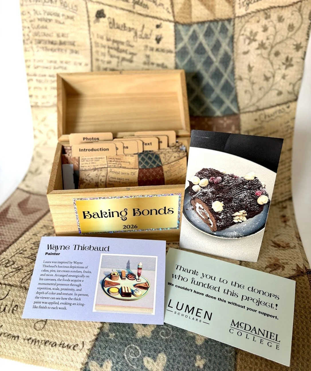 Baking Bonds book in recipe box with select cards, 2026