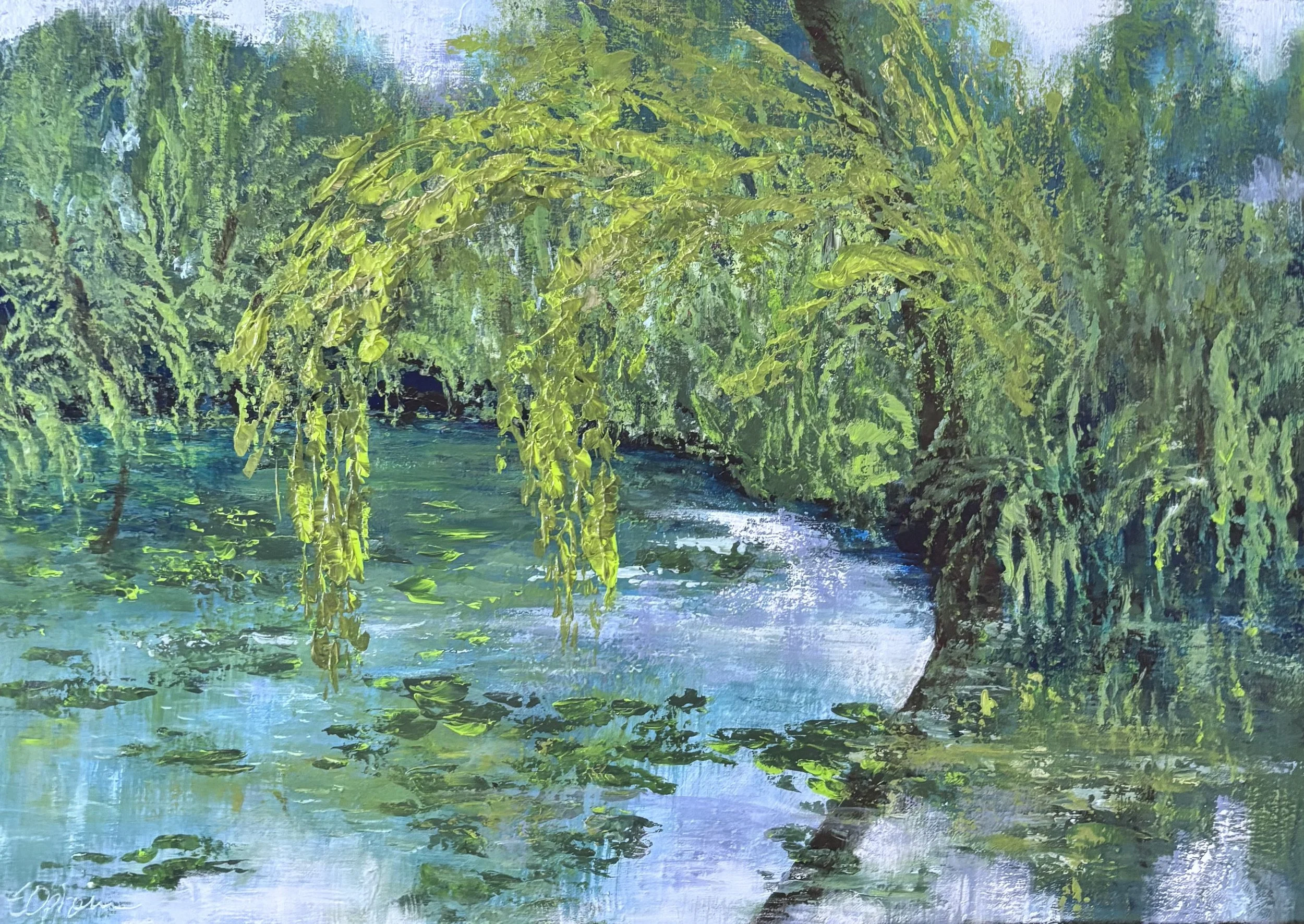 Stillheten i grønt, 50x70 cm akryl på lerret, kr 5000
