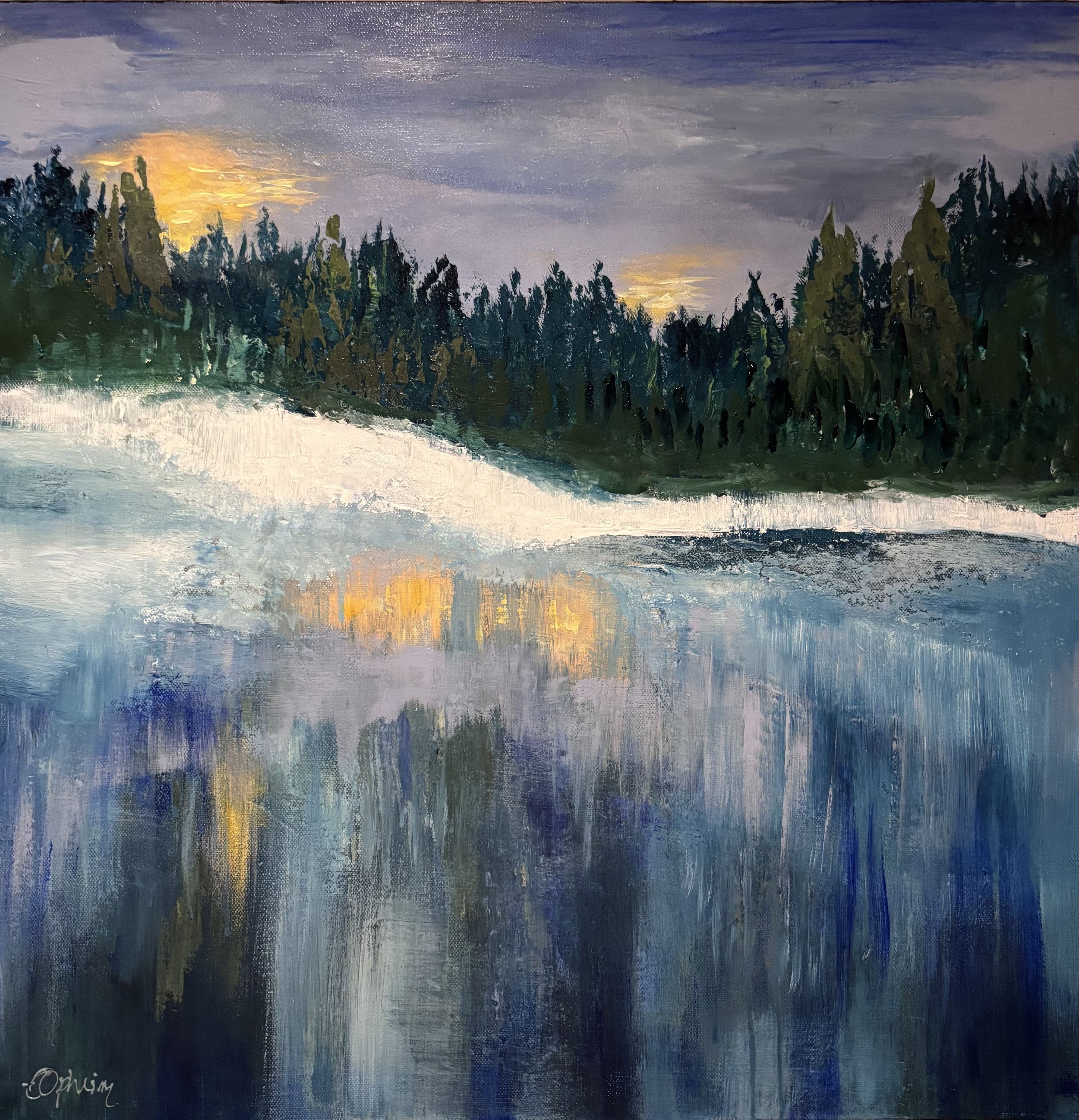 Stille Ekko, 60x60 cm, akryl på lerret, kr 5000