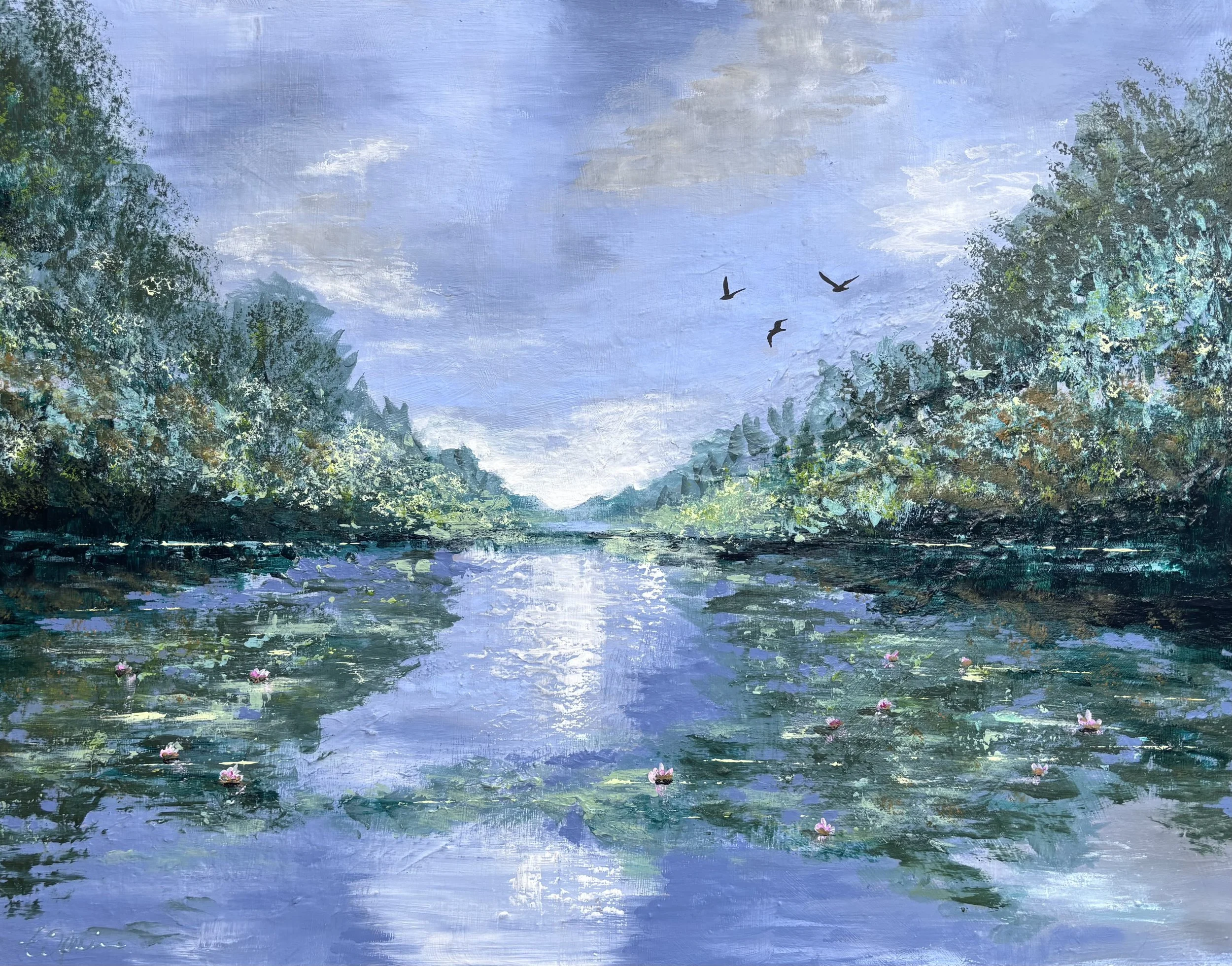 Grønn Harmoni 70x90cm akryl, kr 7500