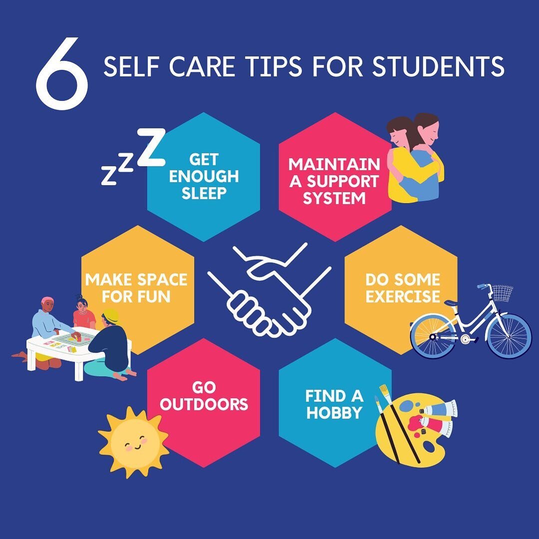 As the school year approaches, it is easy to get overwhelmed with school, work, and other commitments. Engaging in a self-care routine is vital for #studentsuccess. Check out our 6 tips above!

Self-care has been proven to&nbsp;reduce or eliminate an