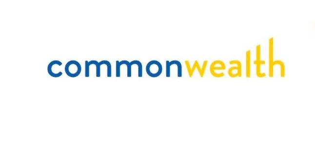 The logo of 'commonwealth' with 'common' in blue and 'wealth' in yellow.