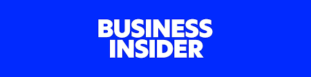 Business Insider logo on blue background