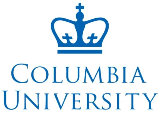 Columbia University logo with a blue crown symbol and the university name in blue text.