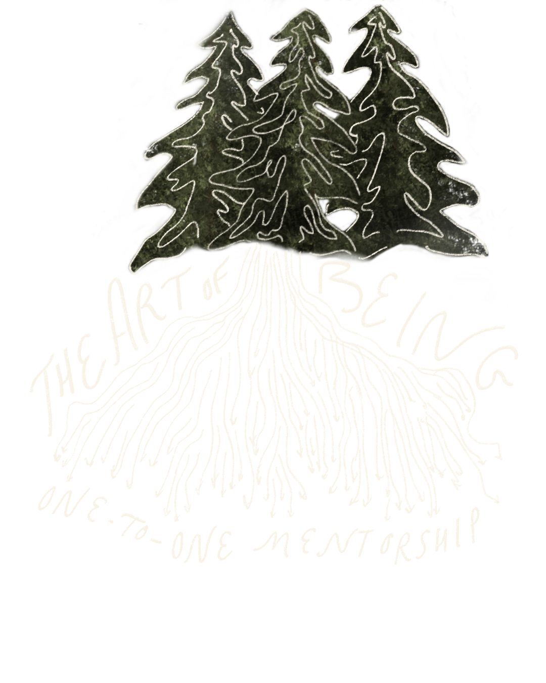 hand-illustrated trees with extensive root system deepening and expanding