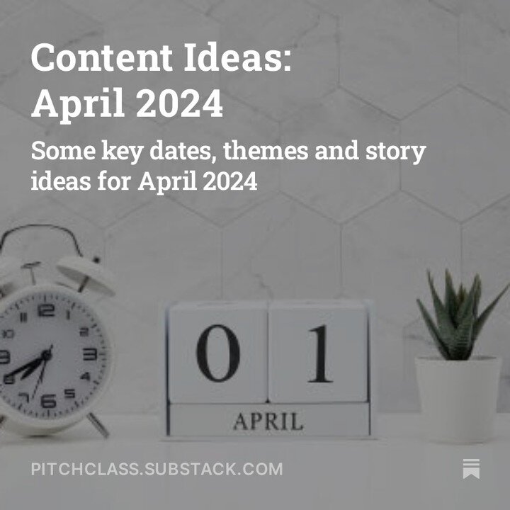 I'm bringing back an old tradition...Posting regular content ideas for media pitching and/or content creation. 

Check out April's themes and dates on &quot;Media Sway with Elaine K.&quot; hosted on Substack. Link in bio. Subscribe if you'd like &mda