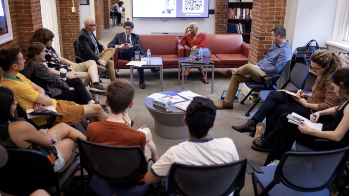 Panelists discuss ranked-choice voting and polarization with GU politics</span>