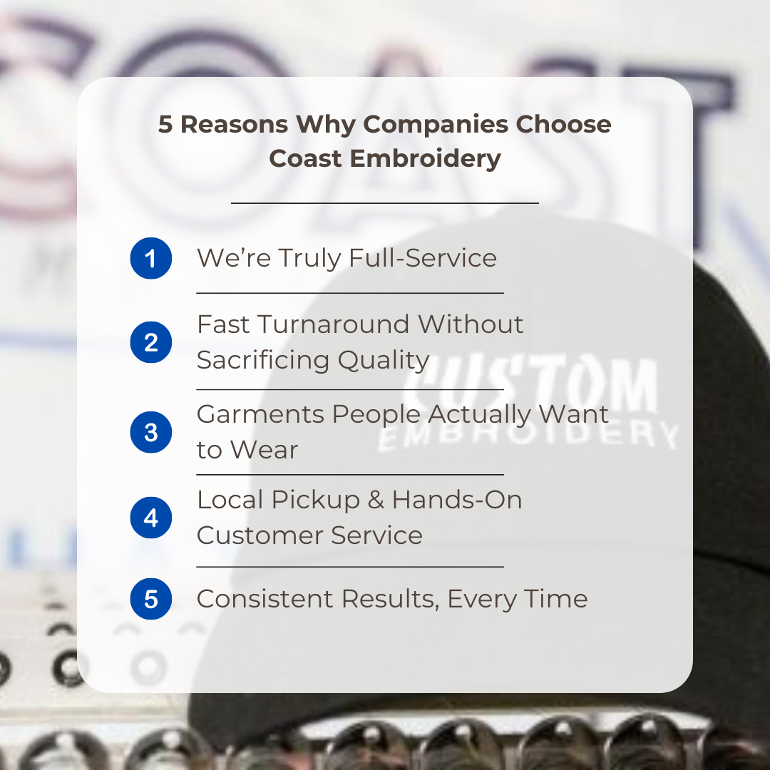 5 Reasons Orange County Businesses Choose Us for Apparel & Merch