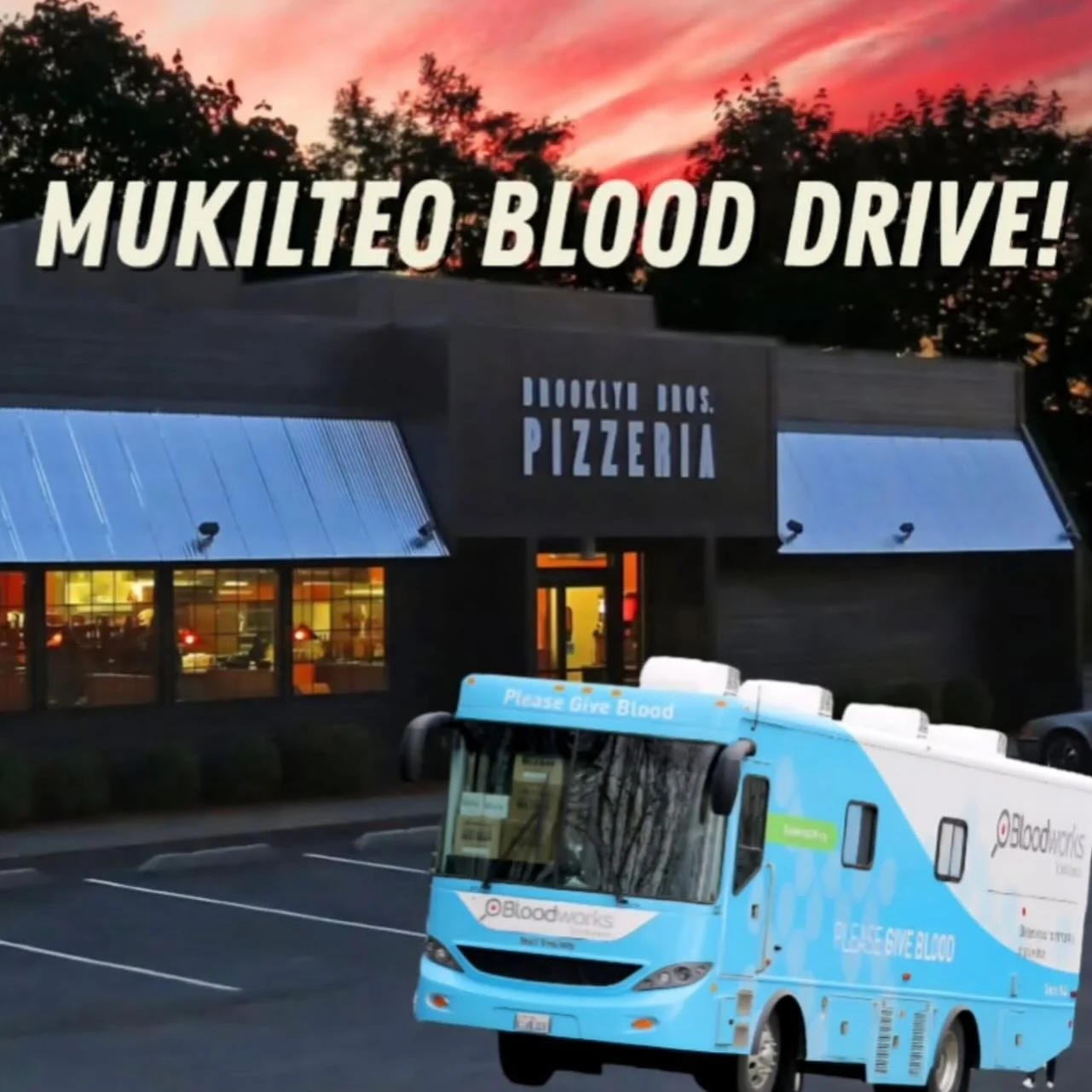 The Bloodmobile is coming back to Mukilteo! Last time we exceeded the goal - let&rsquo;s do it again! Donors will receive Buy One Get One on slices. 10/15 from 11am to 5pm. Link in bio to register ❤️
