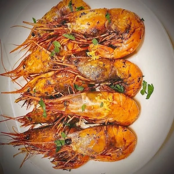 Prawns with smoked paprika at catered Beverly Hills wedding