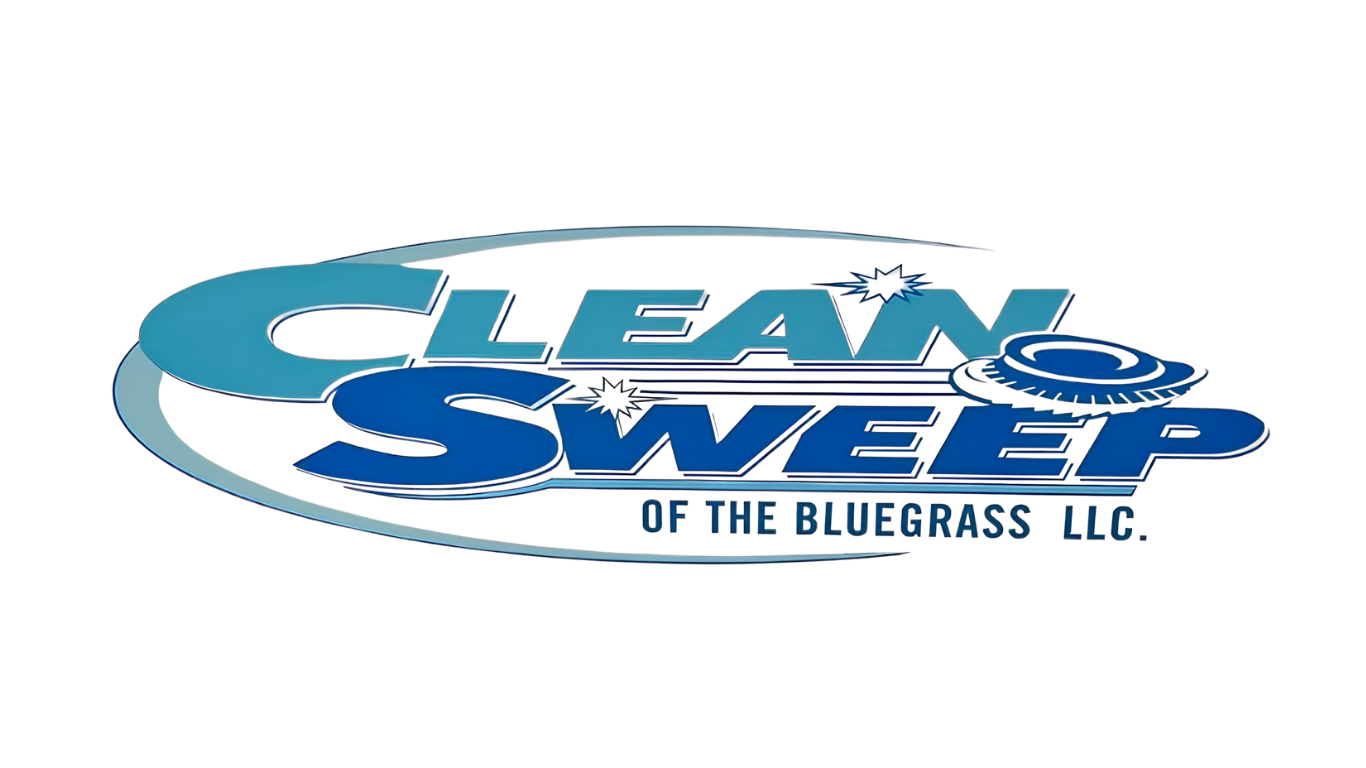 Logo for Cleaning Sweep of the Bluegrass LLC featuring stylized text 'Clean Sweep' with swooshes and a vacuum cleaner icon.