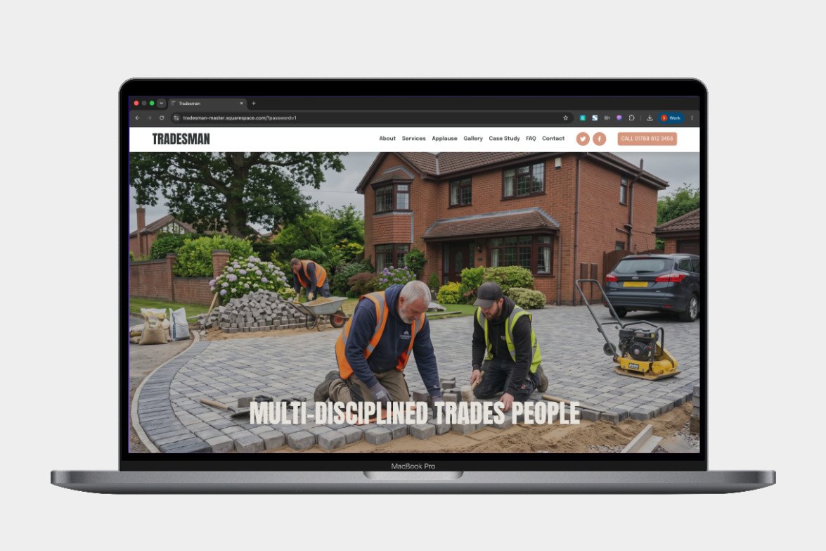 Tradesman - One Page Squarespace Template