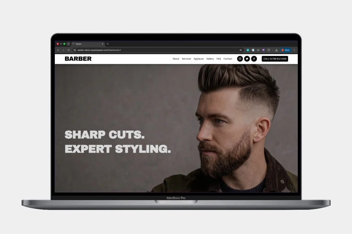 Barber - One Page Squarespace Template