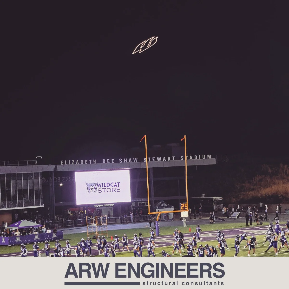 Check this out! Two ARW Engineers projects captured in one spectacular photo: Weber State University's Stewart Stadium North End Zone and the striking new &quot;W&quot; that lights up the mountain above Stewart Stadium. For over 50 years, ARW Enginee
