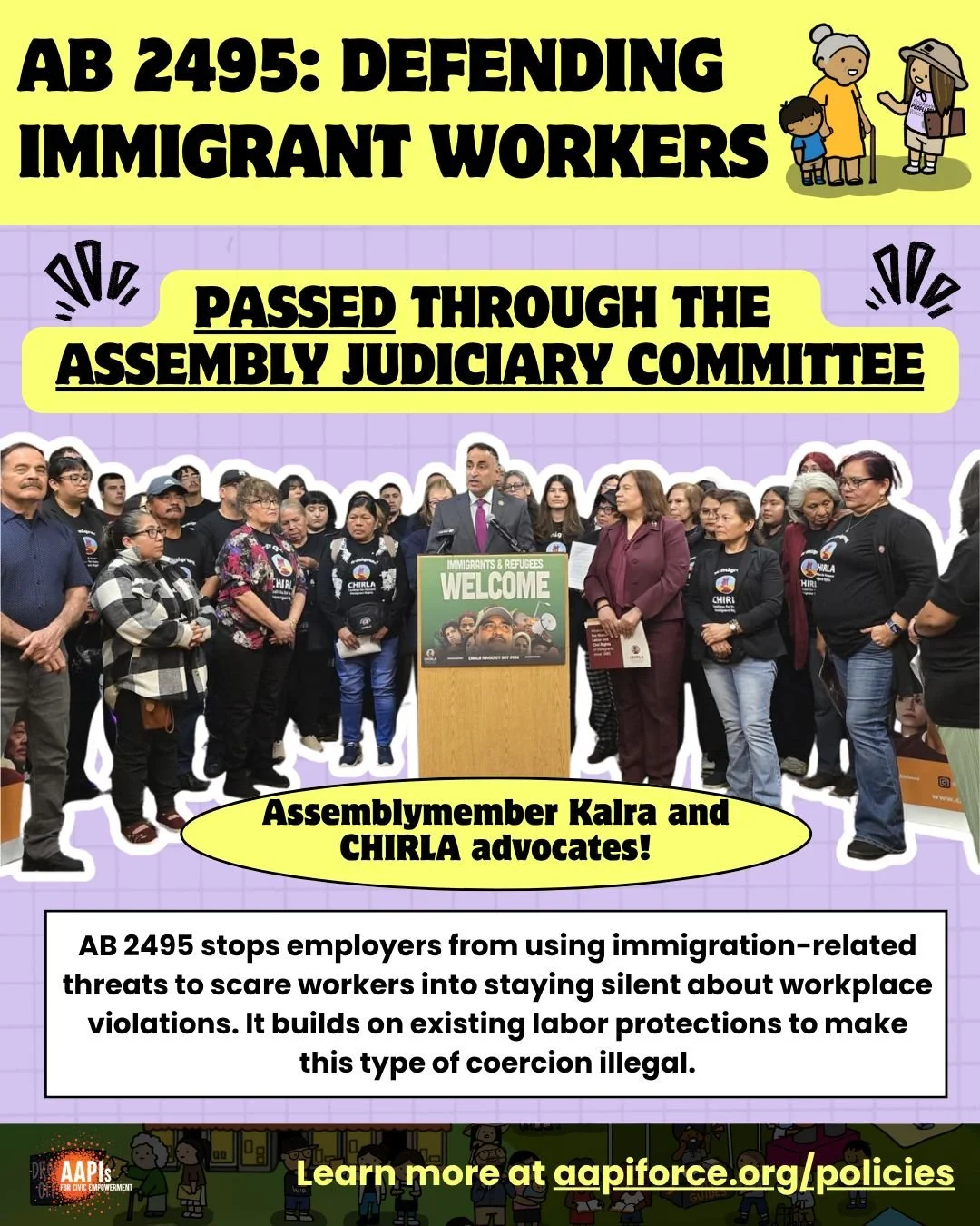 🌟AB 2495 PASSED the Assembly Judiciary Committee! 🌟

Thank you to @ash_kalra  for authoring this bill, and to @assemblyrbk , @ib2_real , @asmdamonconnolly , @asmharabedian , @asmblancapacheco , @asmdianepapan , @alex_lee , and @asmrickchavezzbur fo