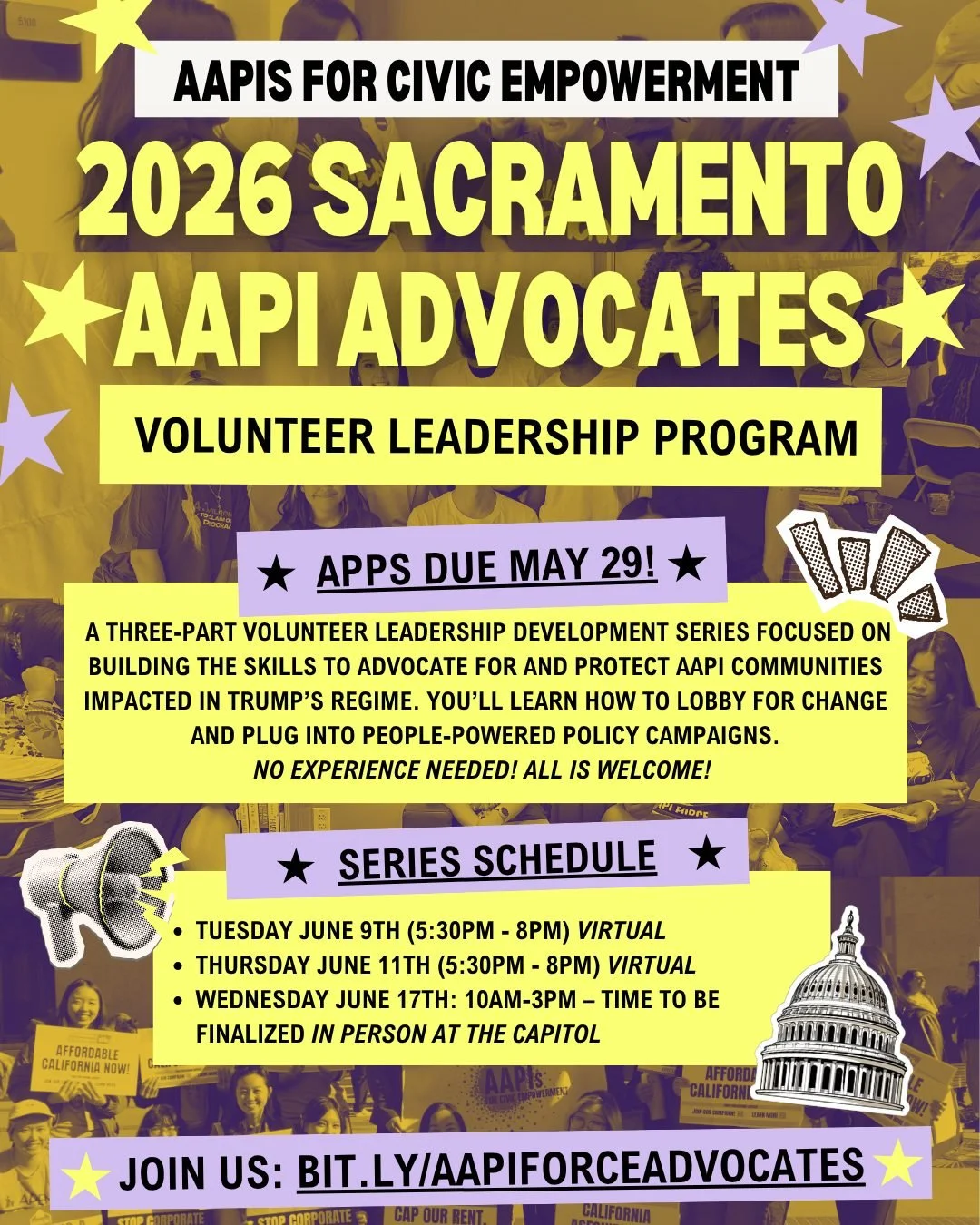 Calling all AAPI Sacramento Residents! ✊ 

We&rsquo;re excited to launch our 2026 Sacramento AAPI Advocates program, a three-part volunteer leadership development series focused on building political power 🤝 pushing for progressive policies in Calif