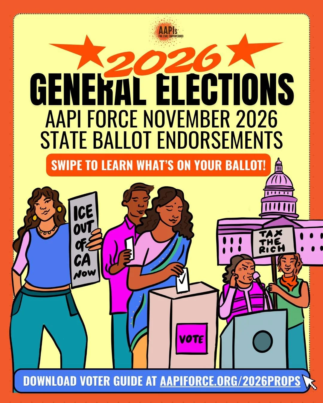 📬You got mail! Ballots drop today for the midterms election! 

Californians will be voting on 14 statewide ballot propositions this 2026 General Elections. Here are our ballot endorsements! 

We have the power to shape a government that reclaims res
