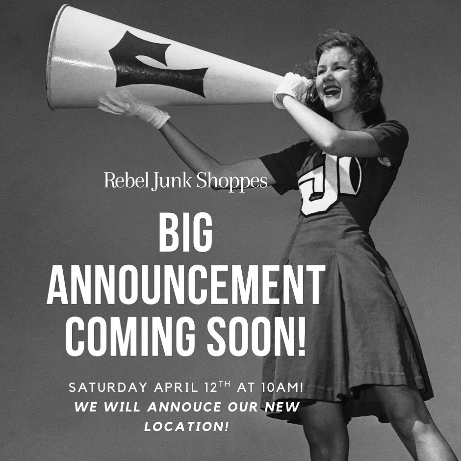 Stay Tuned! 📣 We've got a BIG announcement coming this Saturday, April 12th at 10am... Our NEW Rebel Junk location is revealed! 🎁 #RebelJunk #NewLocationAlert #SaturdayFunday #spokane #spokanedoesntsuck #shopvintage #spokanevintage