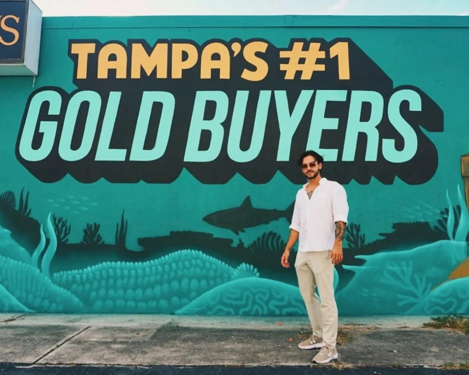 Obviously yes. @saintpaintarts taking my lettering to another level. Collab in Pirate City / Tampa for Wolf Jewelry 💰💰💰