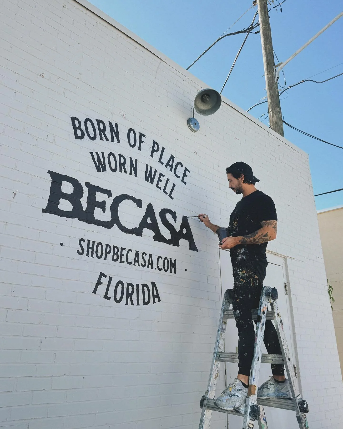 White sand beaches and slow living. Painting this and other brand marks for the very inspiring @becasa in Port St. Joe, Florida.
